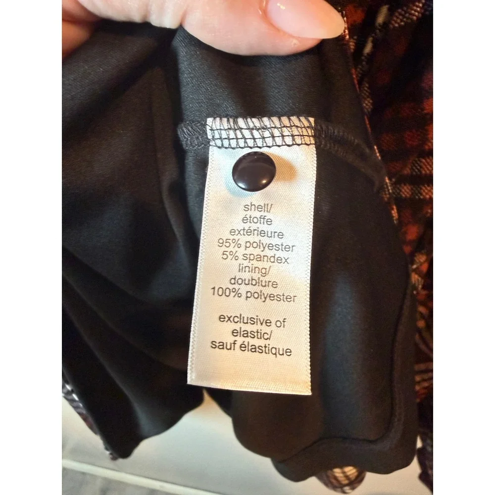 Maurices Women 3X Brown Plaid Smocked Yoke Ruffle Neck Long Sleeve Blouse Top - Picture 5 of 9